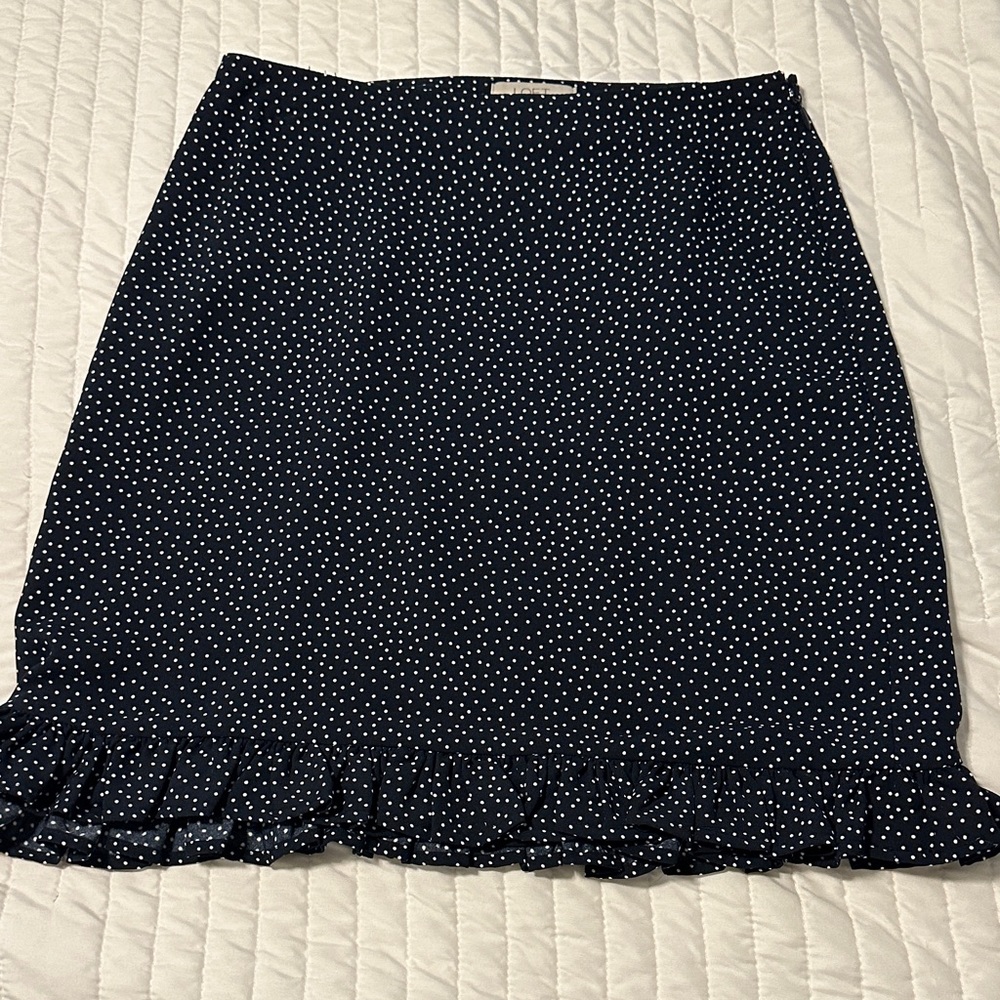 Elegant Navy Polka Dot Skirt